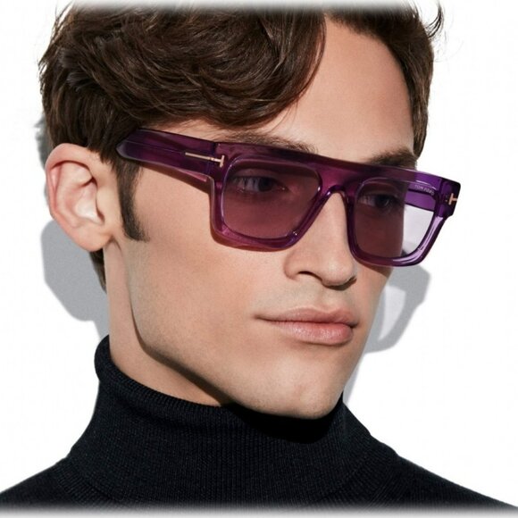 Tom Ford FAUSTO FT0711/S 81Y Women BRAND NEW Sunglasses Transparent Violet